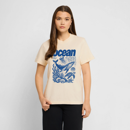 Ocean – Relaxed Fit Unisex Bio-T-Shirt mit Wal und Meerestieren - Natur