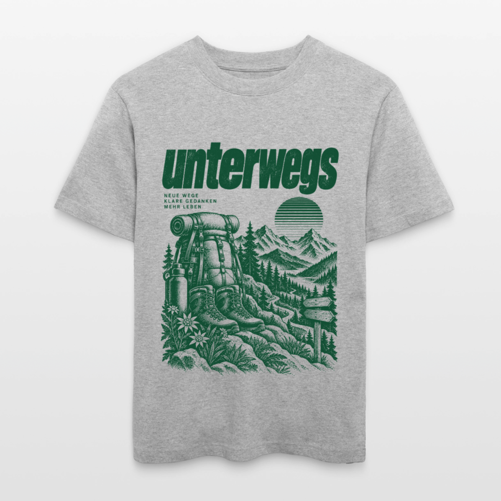 Unterwegs – RELAXED FIT Unisex Organic T-Shirt - Grau meliert