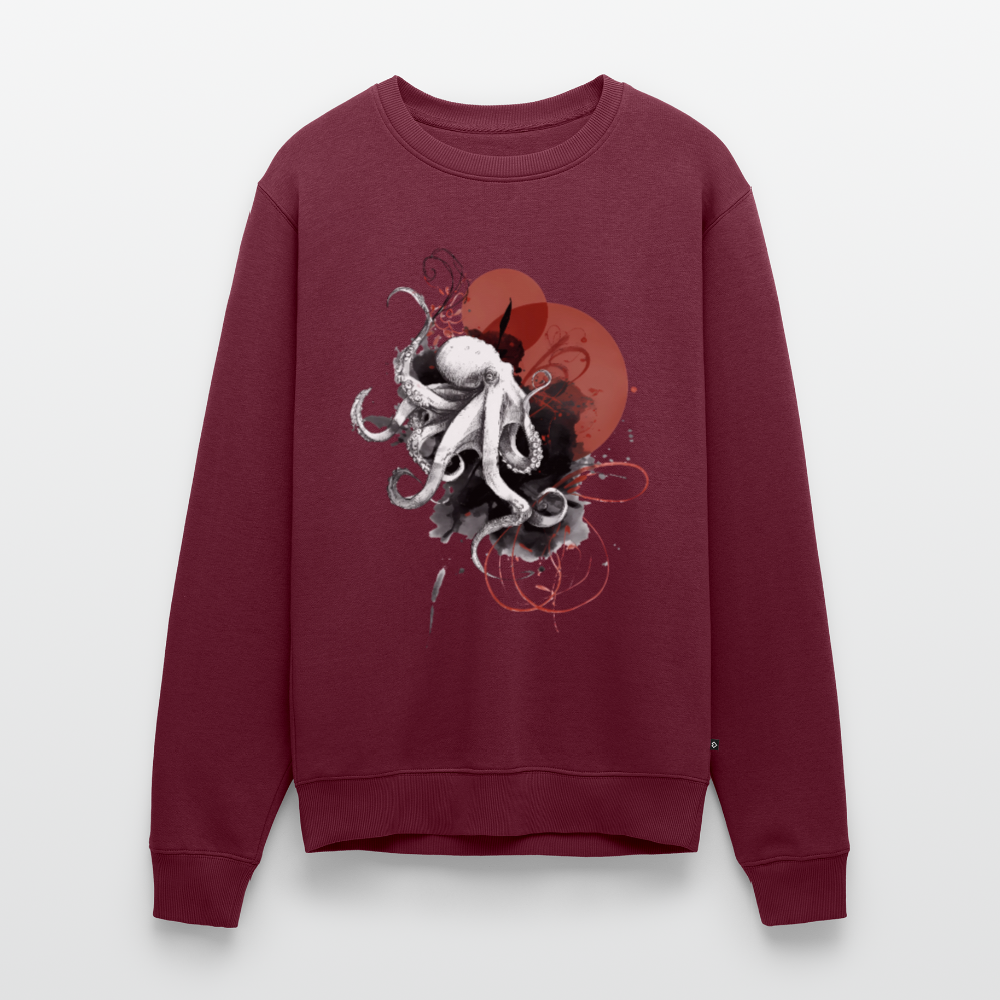 Oktopus Design – Tiefsee trifft Kunst - Männer Premium Pullover - Burgunderrot