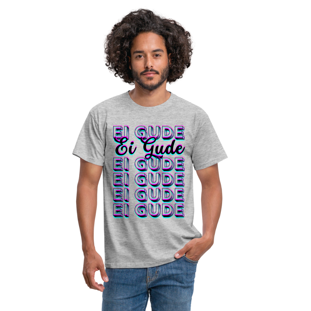 Ei Gude - Hessisch Mundart - Männer T-Shirt - Grau meliert