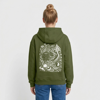 Nature Spiral – Oversized Heavyweight Unisex Hoodie - Khaki