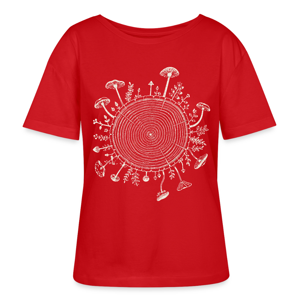 Baumringe & Pilze - Stanley/Stella Relaxed Rundhals Frauen Bio-T-Shirt SERENA - Rot