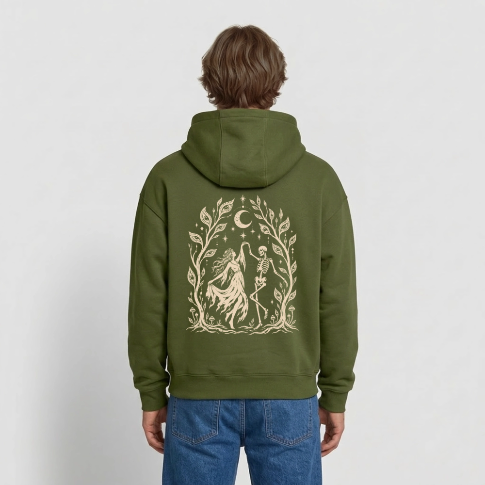 Moonlight Dance – Oversized Heavyweight Unisex Hoodie - Khaki