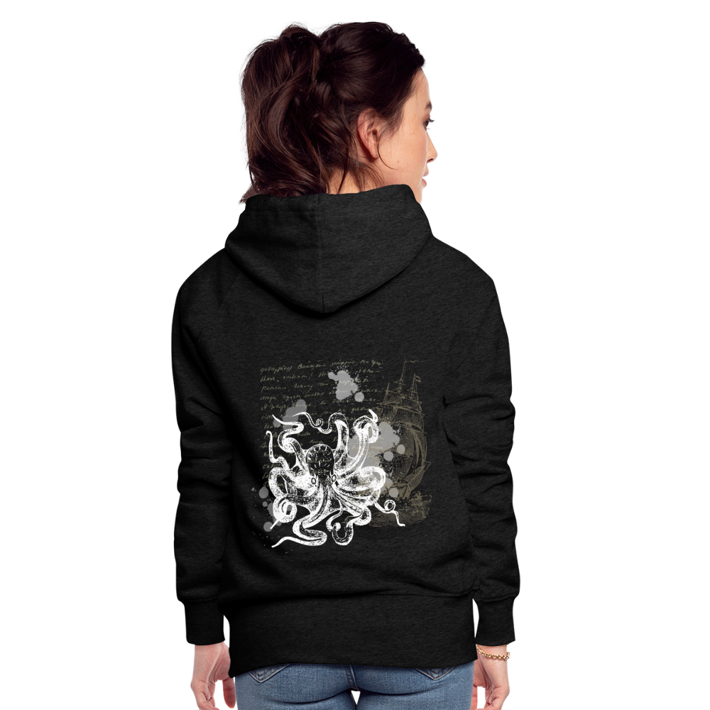 Vintage Steampunk Oktopus Motiv - Frauen Premium Hoodie - Anthrazit