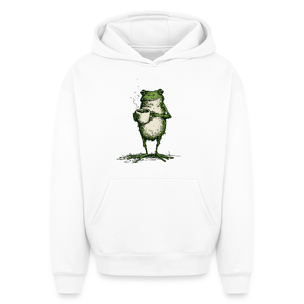Coffee Frog – Oversized Heavyweight Unisex Hoodie - Weiß