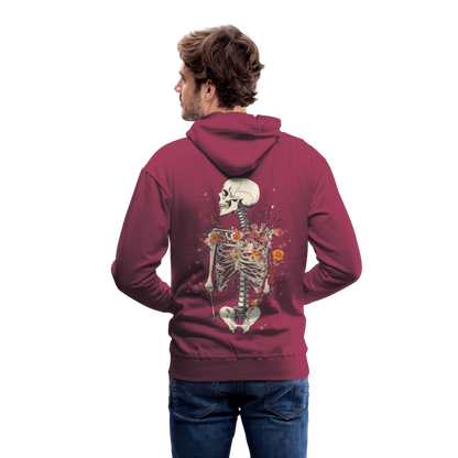 Skelett mit zarten Blumen im Boho Look - Männer Premium Hoodie - by Artful Alchemist