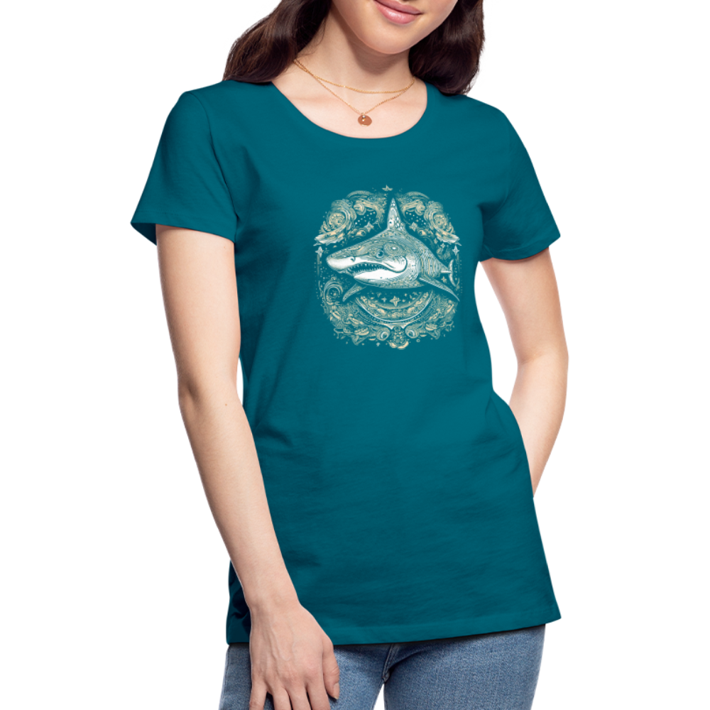 Cooler Hai mit Boho/Tribal Mustern - Frauen Premium T-Shirts - Divablau