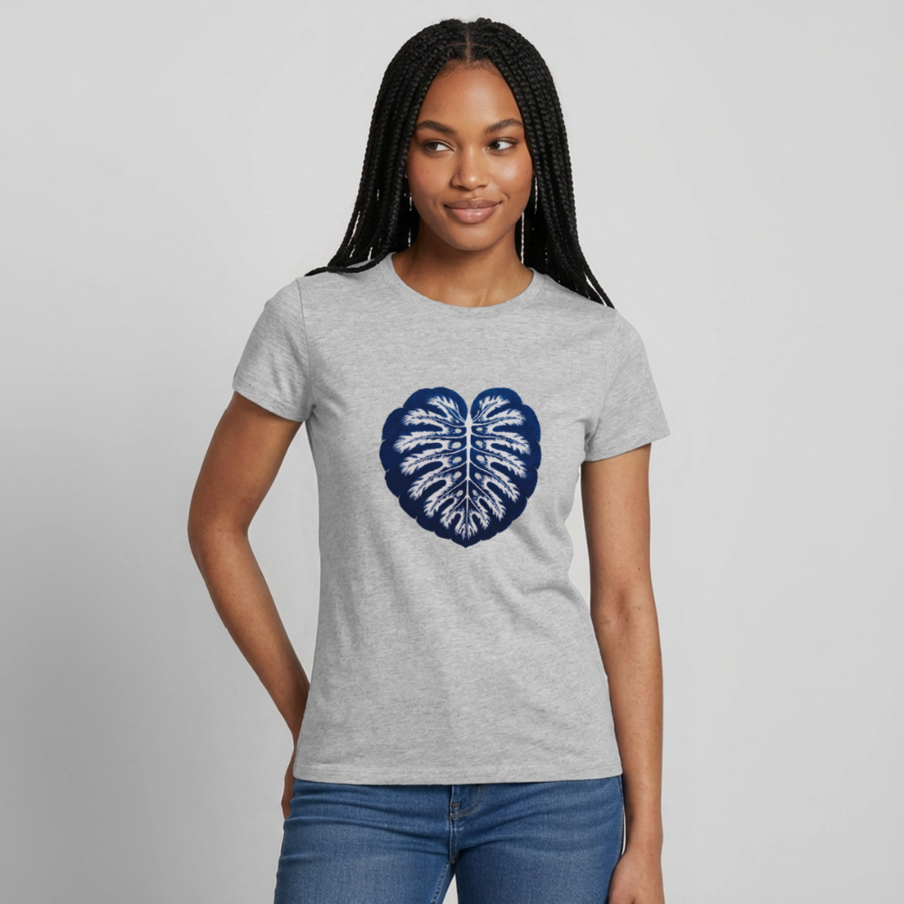 Indigo Monstera - Frauen T-Shirt - by Artful Alchemist