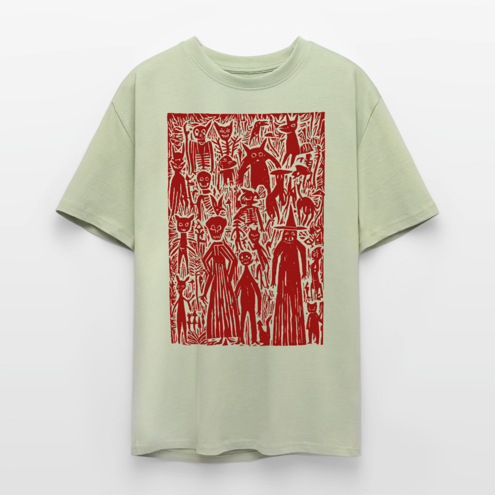 Night Creatures – Oversized Heavyweight Unisex T-Shirt - Leichtes Salbeigrün 