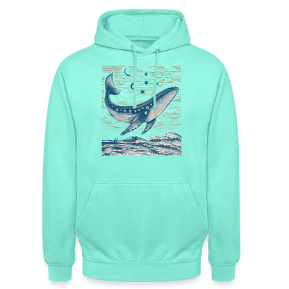 Kosmischer Wal – Retro Ocean Art - Unisex Hoodie - by Artful Alchemist