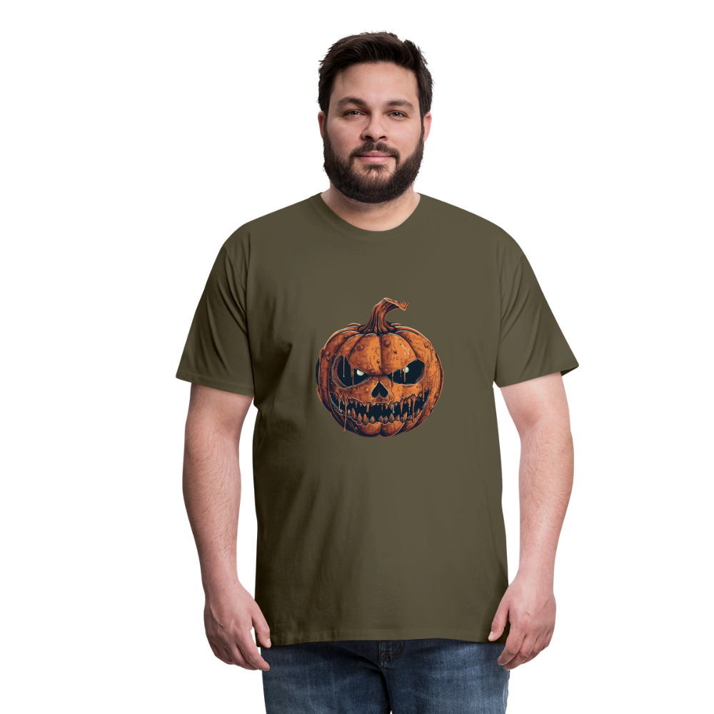 Gruseliger Horror Kürbis -Happy Halloween - Männer Premium T-Shirt - Khaki