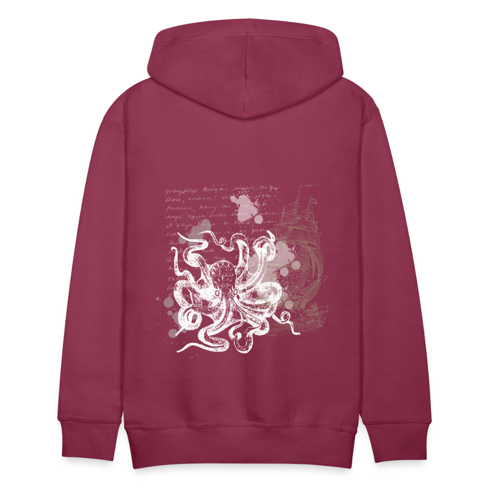 Vintage Steampunk Oktopus Motiv - Männer Premium Hoodie - Bordeaux