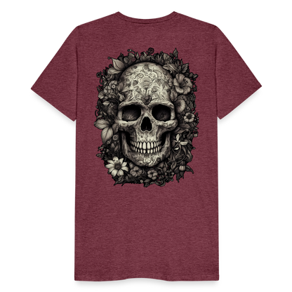 Boho Totenkopf mit Tattoos und Blumen - Männer Premium T-Shirt - by Artful Alchemist
