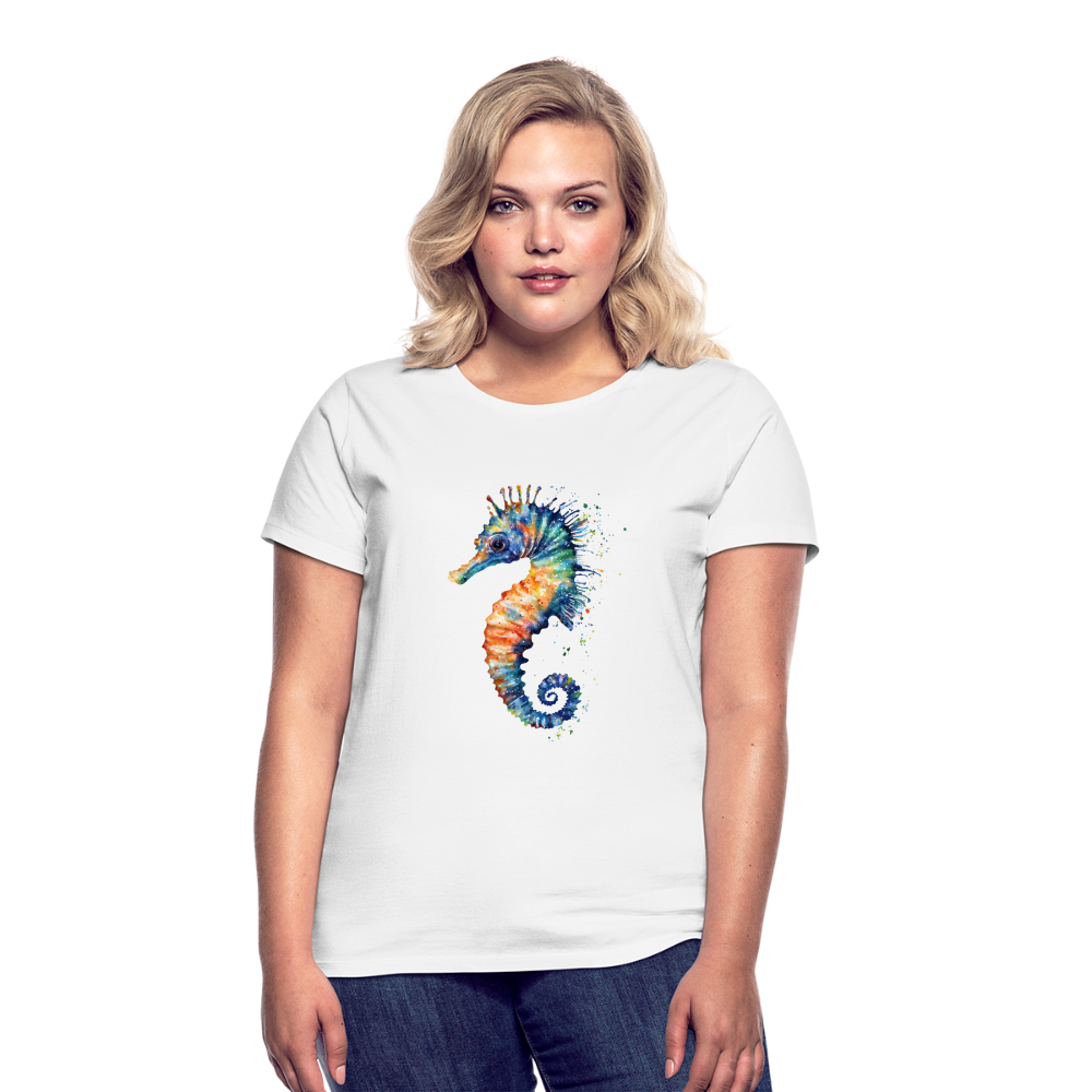 Seepferdchen als Aquarelle - Frauen T-Shirt - Weiß