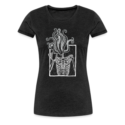 Kaffee trinkendes Skelett mit Tentakel Kopf - Frauen Premium T-Shirt - by Artful Alchemist