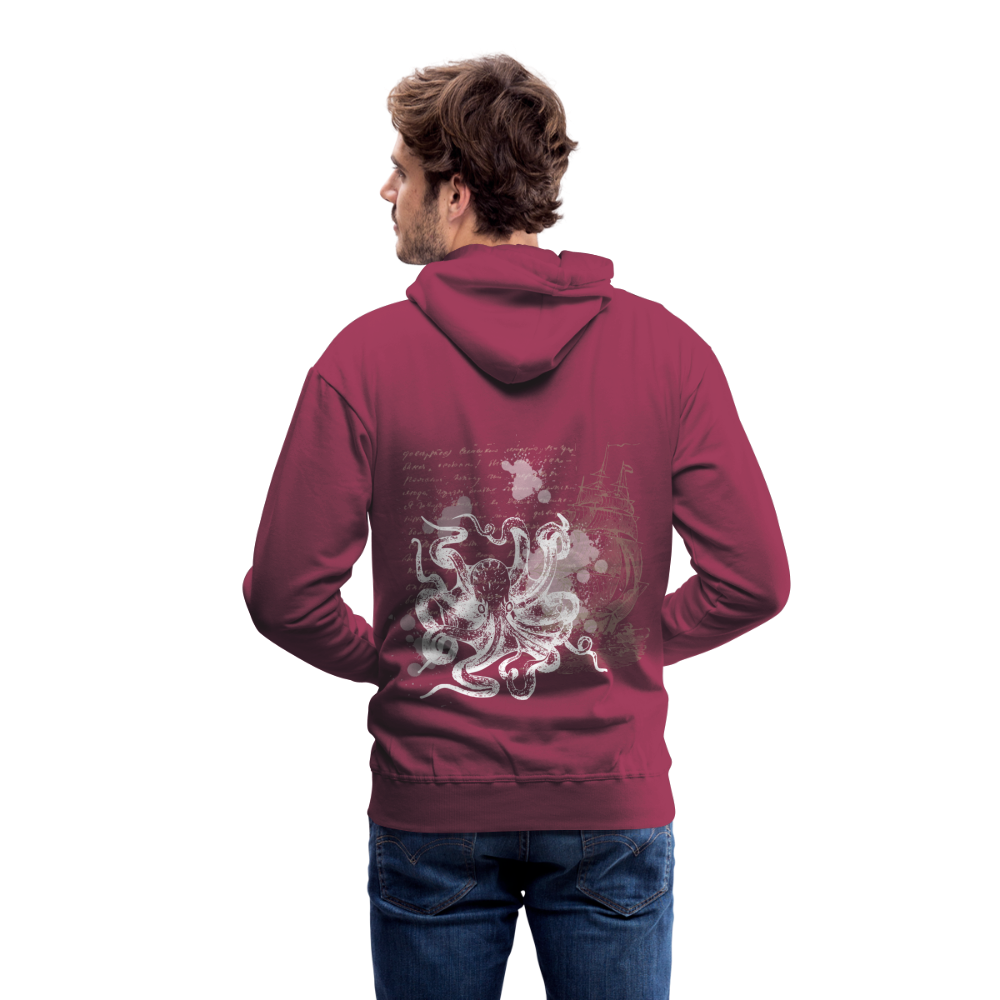 Vintage Steampunk Oktopus Motiv - Männer Premium Hoodie - Bordeaux