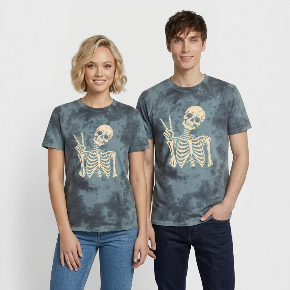 Peace Out – Unisex Premium Tie-Dye-T-Shirt - Schwarz/Blau