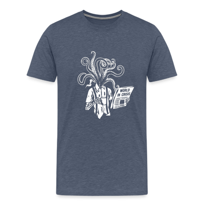 Kaffee trinkendes Skelett mit Tentakeln, Zeitung - Männer Premium T-Shirt - by Artful Alchemist