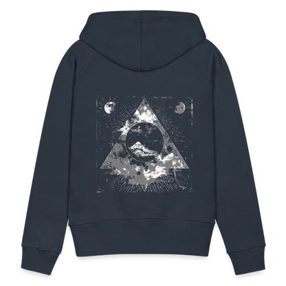 Surreales Motiv mit Mond und Bergen - Frauen Premium Hoodie - by Artful Alchemist