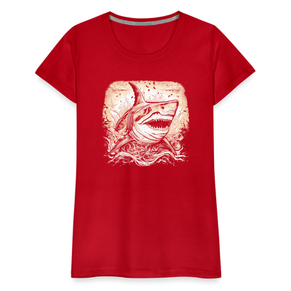 Cooler Retro Hai - Frauen Premium T-Shirts - by Artful Alchemist