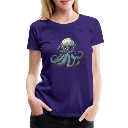 Nerdy Comic Oktopus mit Brille - Frauen Premium T-Shirts - by Artful Alchemist
