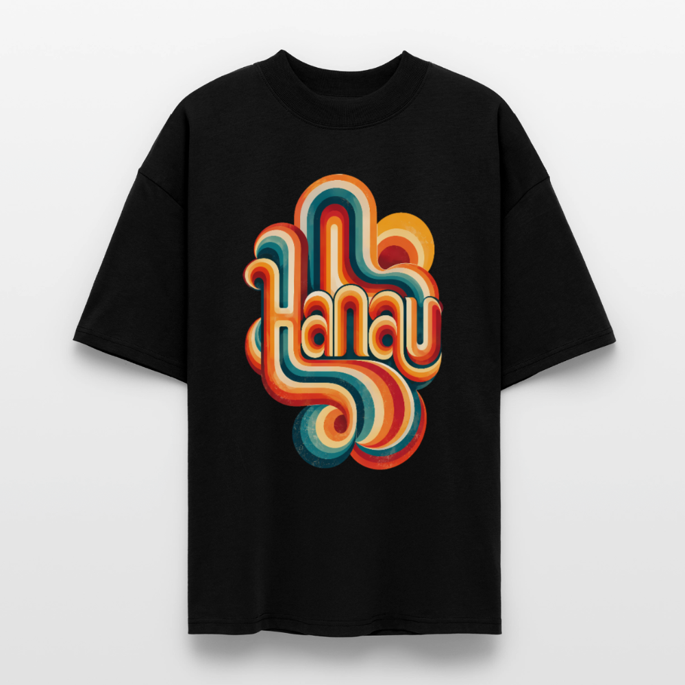 Hanau Retro – Oversized Unisex Bio T-Shirt - Schwarz