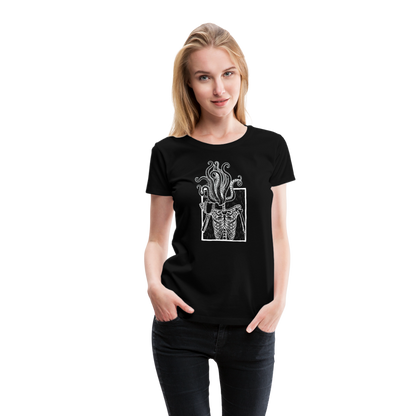 Kaffee trinkendes Skelett mit Tentakel Kopf - Frauen Premium T-Shirt - by Artful Alchemist