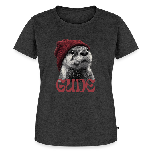 Gude Otter - Frauen Premium Bio T-Shirt - Anthrazit meliert