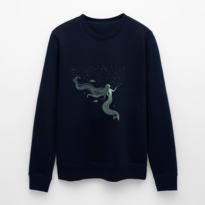 Lineart Meerjungfrau Motiv (hellgrün) - Stanley/Stella Unisex Bio-Sweatshirt ROLLER - by Artful Alchemist