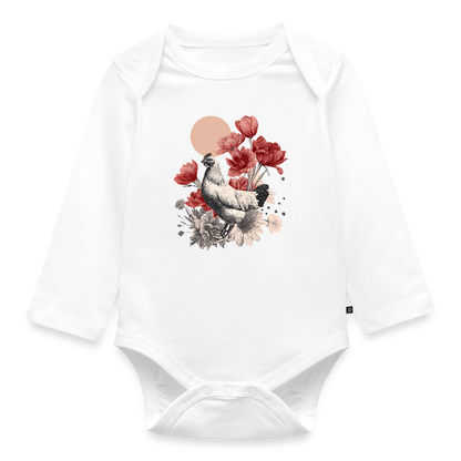 Vintage Boho Blossom Chicken - Baby Bio-Langarm-Body - by Artful Alchemist