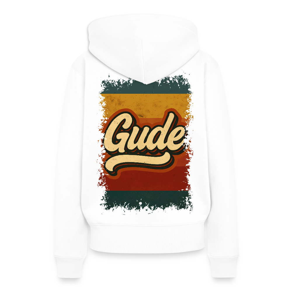 „Gude“ – Retro Look aus Hessen - Frauen Premium Bio Hoodie - Weiß