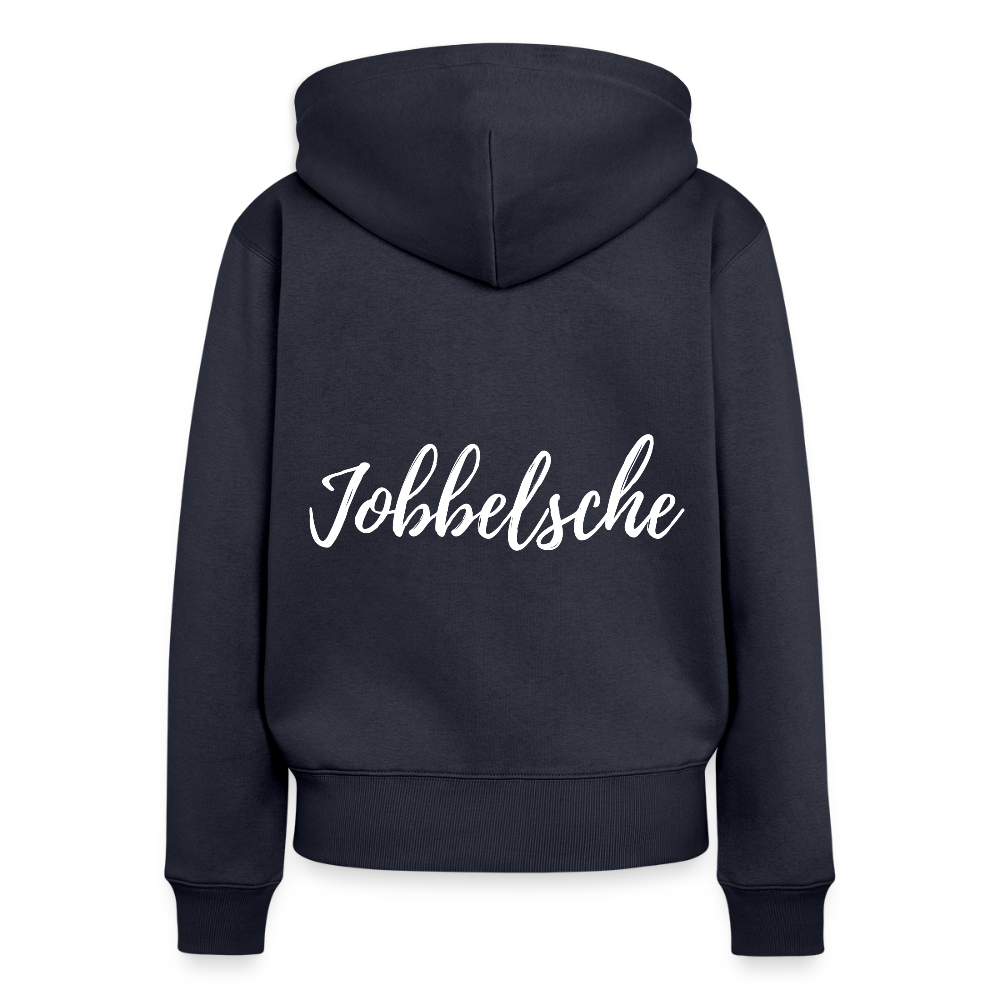 Jobbelsche - Hessisch Mundart - Frauen Premium Kapuzen Jacke - Navy