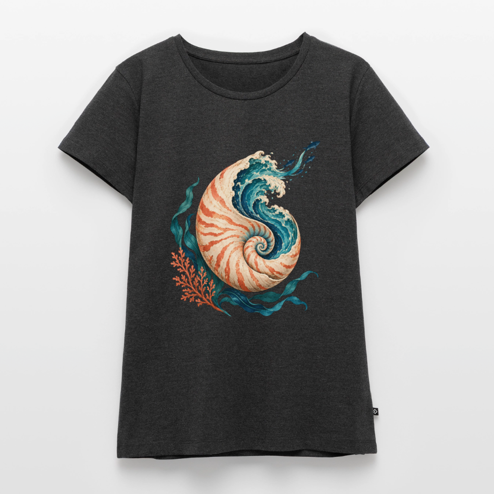 Nautilus Wave – Frauen Premium T-Shirt - Anthrazit meliert