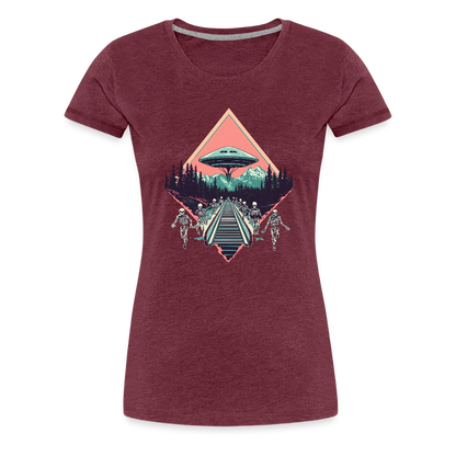 Retro UFO 80er Jahre Motiv - Frauen Premium T-Shirt - by Artful Alchemist