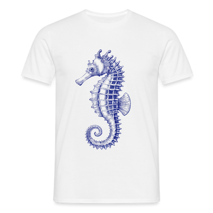 Indigo Seepferchen - Männer T-Shirt - Weiß