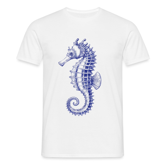 Indigo Seepferchen - Männer T-Shirt - Weiß