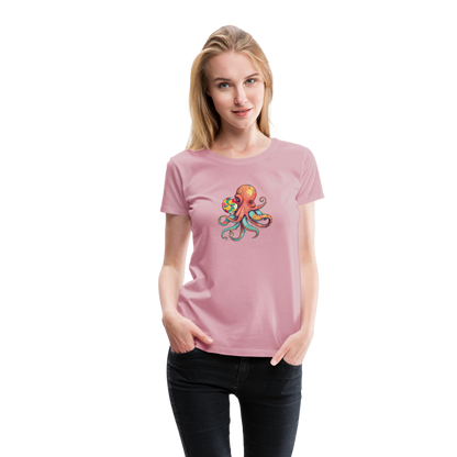 Lustiger Comic Oktopus mit Lollipop - Frauen Premium T-Shirts - by Artful Alchemist