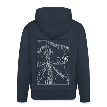 Lineart Oktopus im Rahmen - Männer Premium Kaputzenjacke - by Artful Alchemist