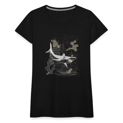 Vintage Steampunk Hai Motiv - Frauen Premium T-Shirts - by Artful Alchemist