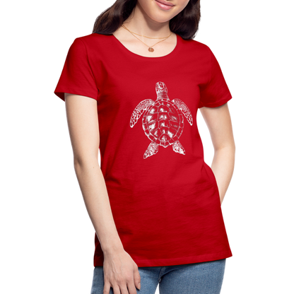 Meeresschildkröte - Monochrom - Frauen Premium T-Shirt - by Artful Alchemist