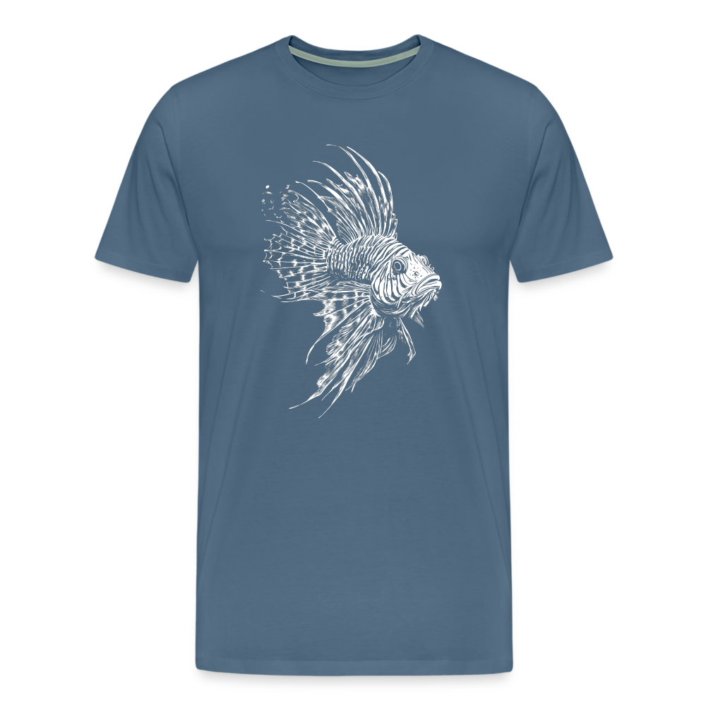 Rotfeuerfisch - Monochrom - Männer Premium T-Shirt - Blaugrau