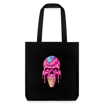Totenkopf Eistüte - Happy Halloween - Stanley/Stella recycelter Heavyweight Stoffbeutel - by Artful Alchemist