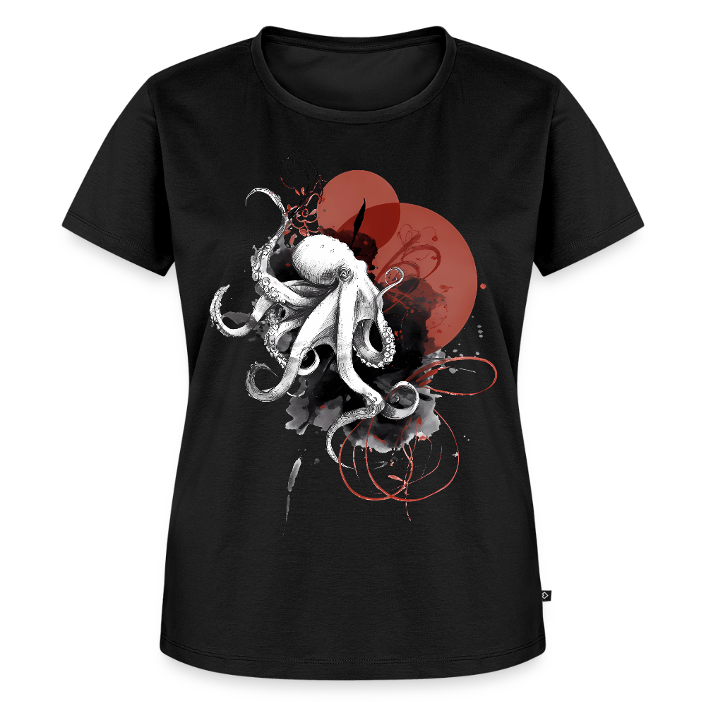 Oktopus Design – Tiefsee trifft Kunst - Frauen Premium Bio T-Shirt - Schwarz