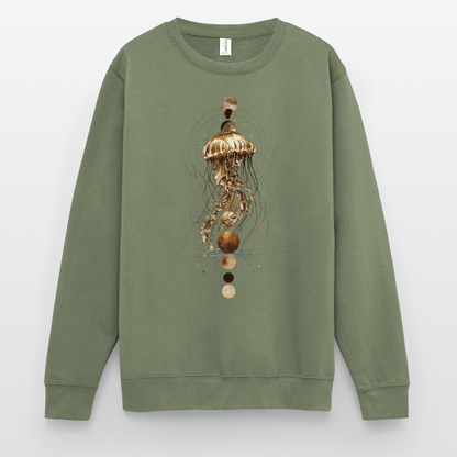 Mystische Qualle mit Mondphasen – Boho Ocean Design - Unisex Pullover - by Artful Alchemist