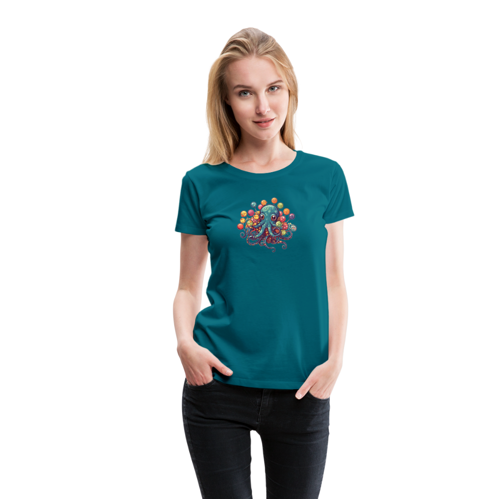 Lustiger Comic Oktopus mit Lollipops - Frauen Premium T-Shirts - Divablau