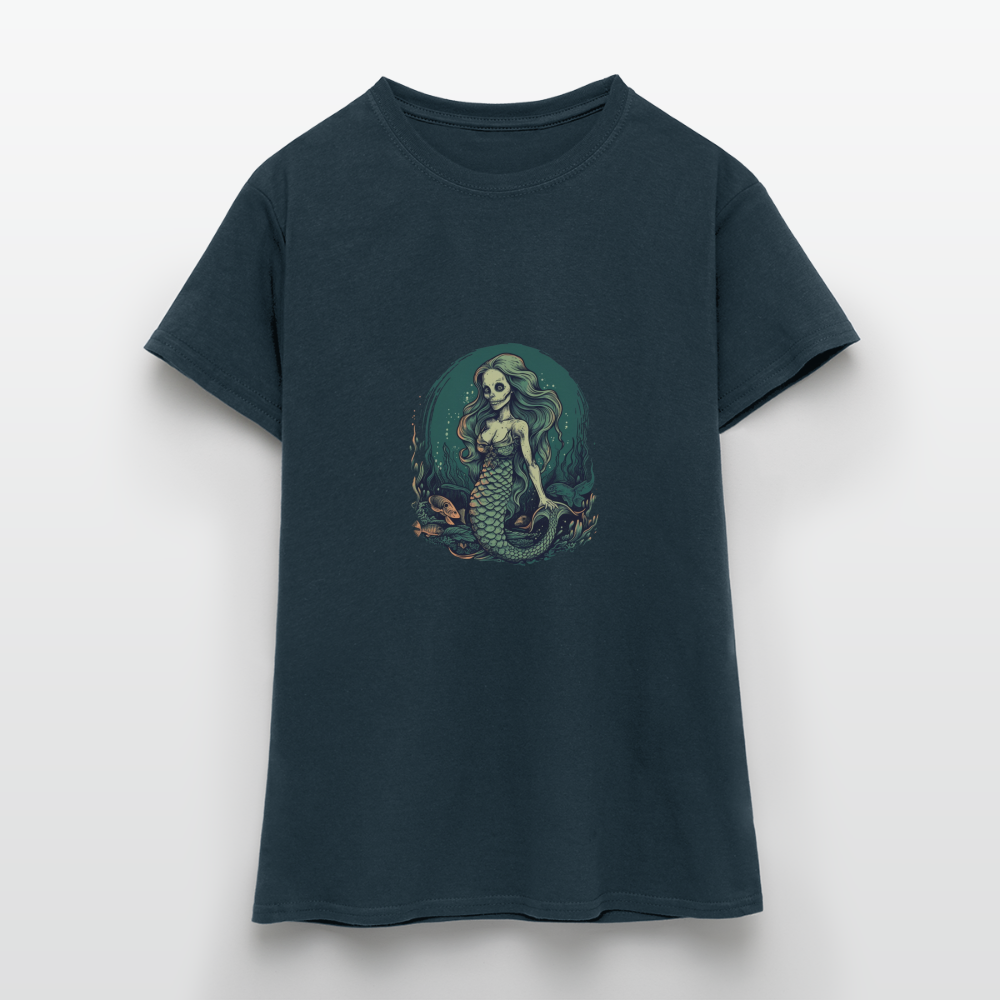 Comic Ghul Zombie Meerjungfrau - Frauen T-Shirt - Navy