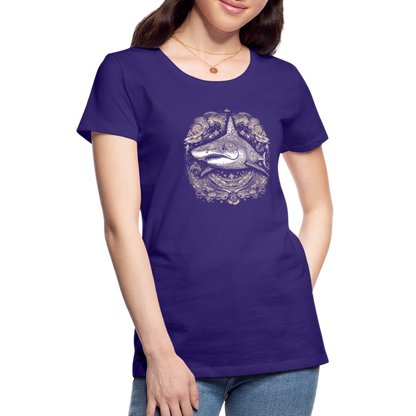 Cooler Hai mit Boho/Tribal Mustern - Frauen Premium T-Shirts - by Artful Alchemist