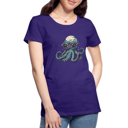 Nerdy Comic Oktopus mit Brille - Frauen Premium T-Shirts - by Artful Alchemist