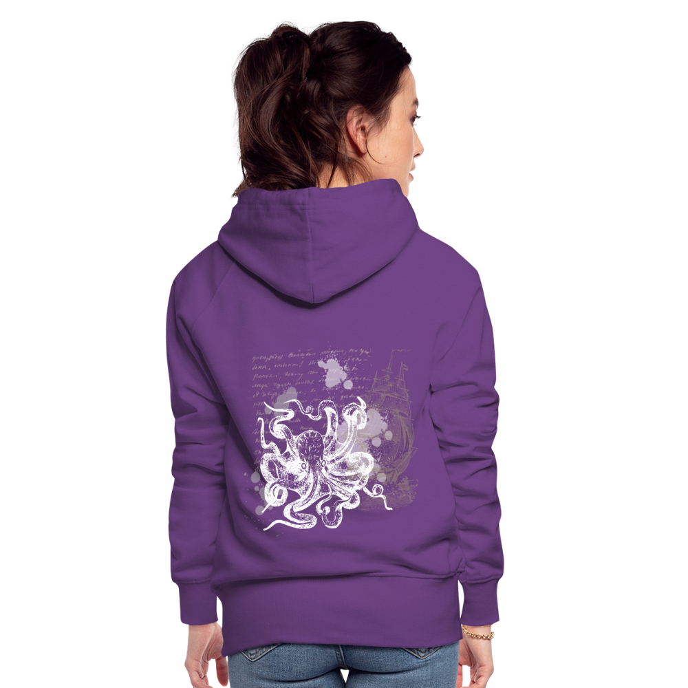 Vintage Steampunk Oktopus Motiv - Frauen Premium Hoodie - Purple