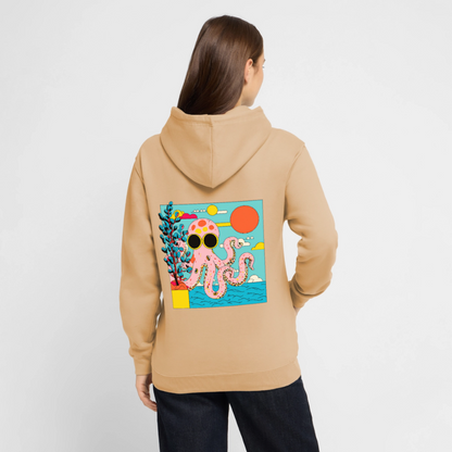 Summer Reef – Pink Octopus - Unisex Hoodie - by Artful Alchemist